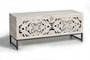 Giner y Colomer Baúl de Madera de Mango y Patas Metal Blanco Envejecido 50x116x40 cm